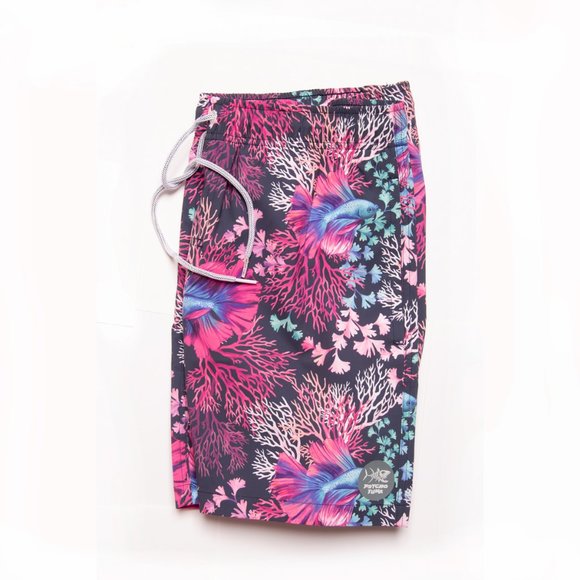 Psycho Tuna, Betta Mens Vibrant Pink Volley/Pool Shorts - Picture 2 of 5